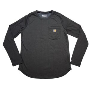 Carhartt Force Relaxed Fit Long Sleeve Pocket T-Shirt Gray Sz Medium TK4617-W